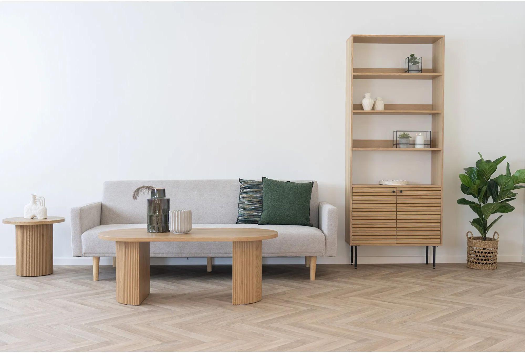Product photograph of Toccoa Oak Veneer Fluted Bookshelf from Choice Furniture Superstore.