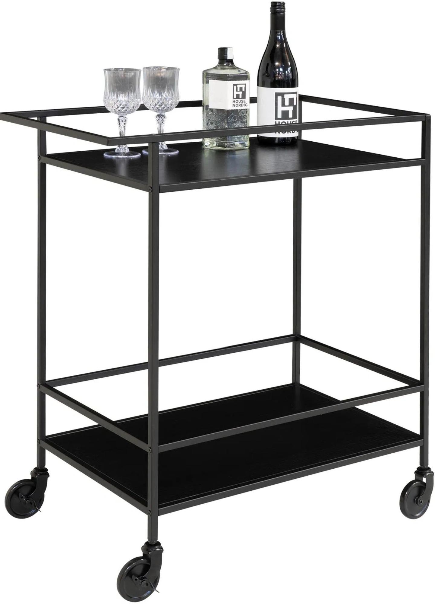 Product photograph of Tira Black Bar Trolley from Choice Furniture Superstore.