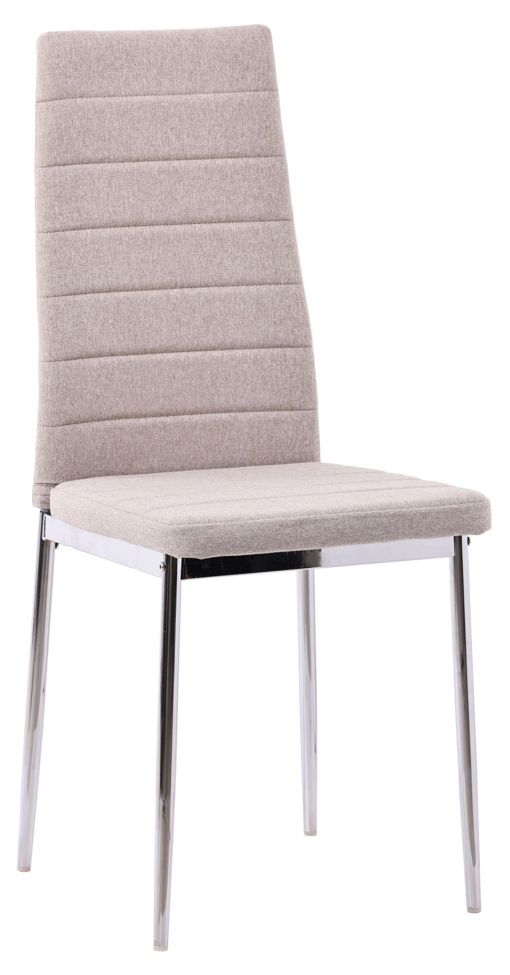 Product photograph of Set Of 12 Lido Dining Chair In Sand Color Fabric With Chrome Legs from Choice Furniture Superstore.