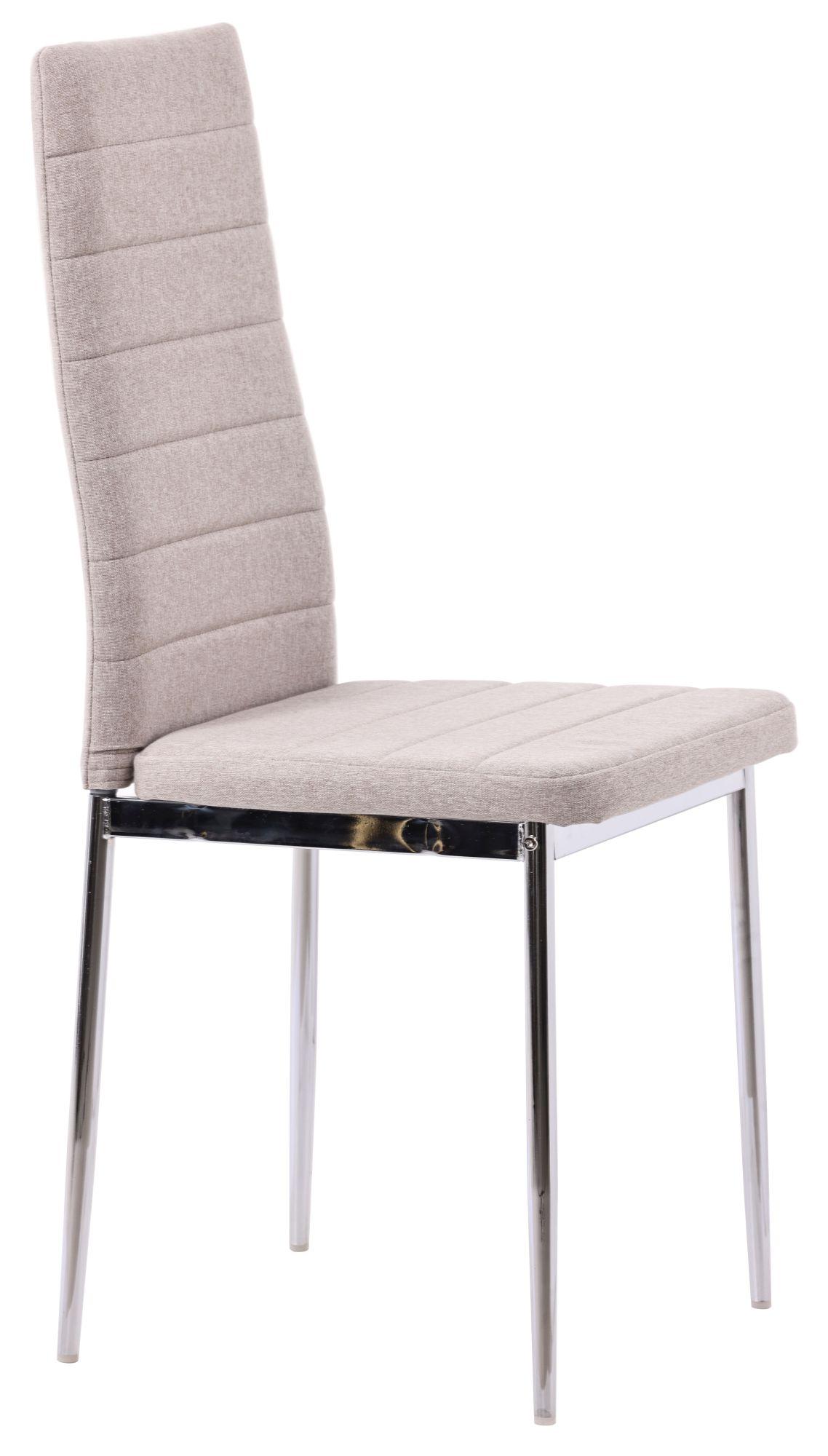 Product photograph of Set Of 12 Lido Dining Chair In Sand Color Fabric With Chrome Legs from Choice Furniture Superstore.