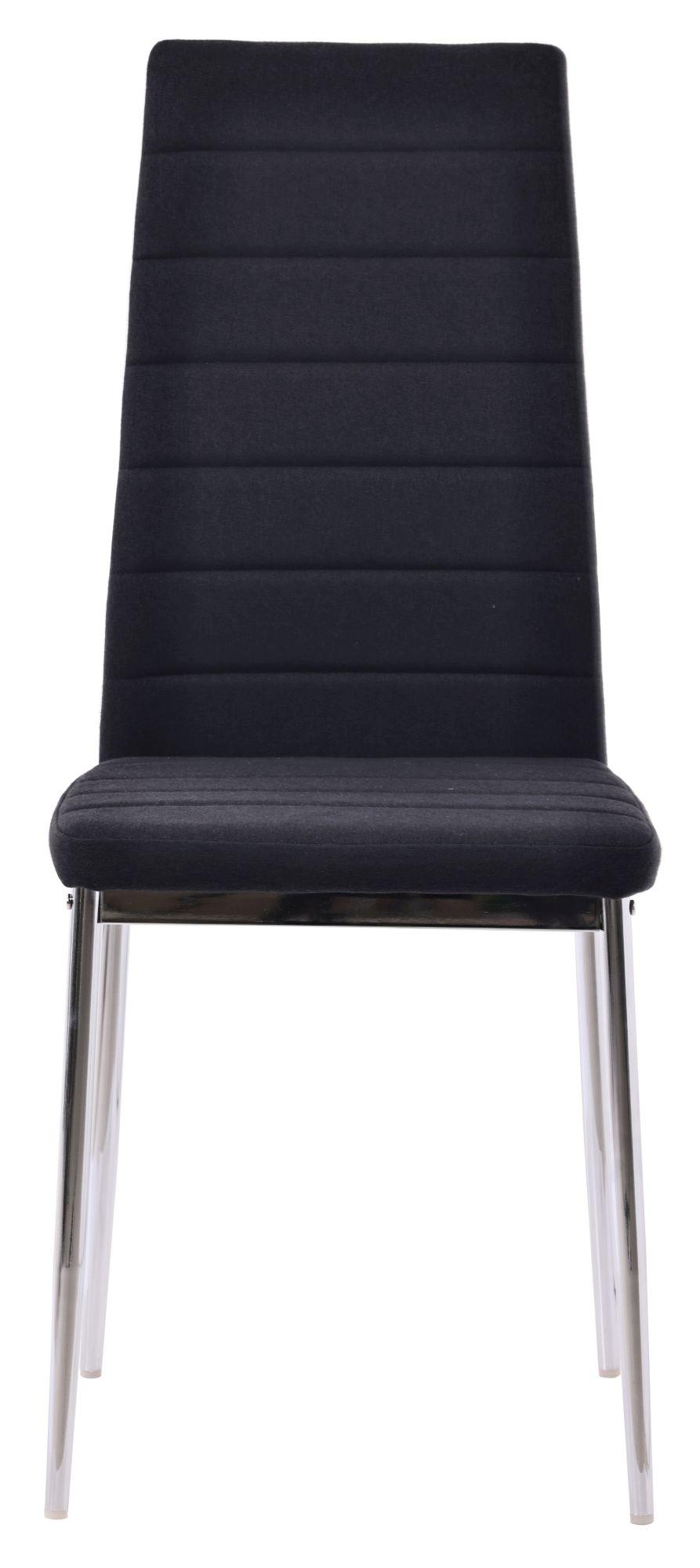 Product photograph of Set Of 6 Lido Dining Chair In Black Color Fabric With Chrome Legs from Choice Furniture Superstore.