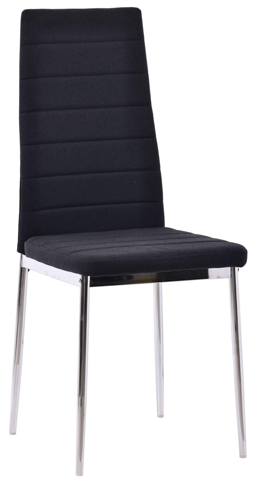 Product photograph of Set Of 6 Lido Dining Chair In Black Color Fabric With Chrome Legs from Choice Furniture Superstore.