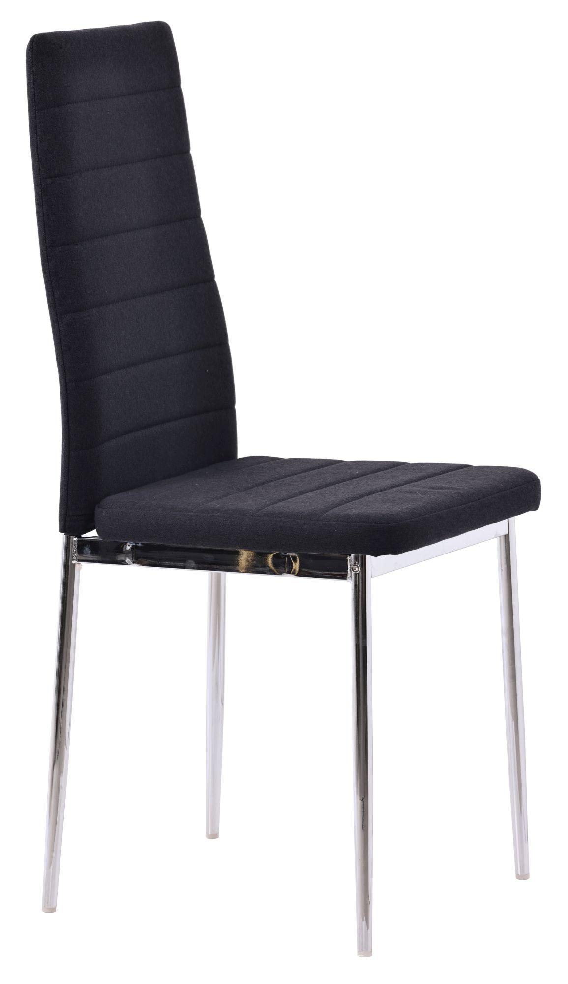 Product photograph of Set Of 6 Lido Dining Chair In Black Color Fabric With Chrome Legs from Choice Furniture Superstore.