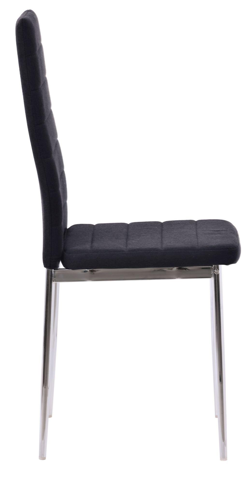 Product photograph of Set Of 6 Lido Dining Chair In Black Color Fabric With Chrome Legs from Choice Furniture Superstore.