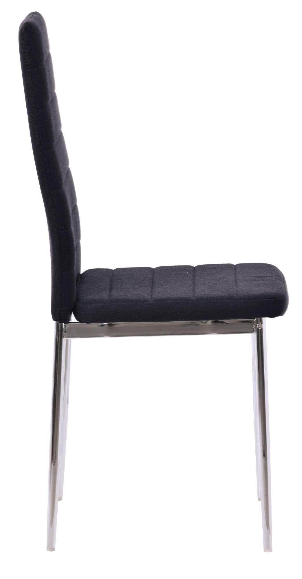 Product photograph of 12 X Lido Dining Chair In Black Color Fabric With Chrome Legs from Choice Furniture Superstore.