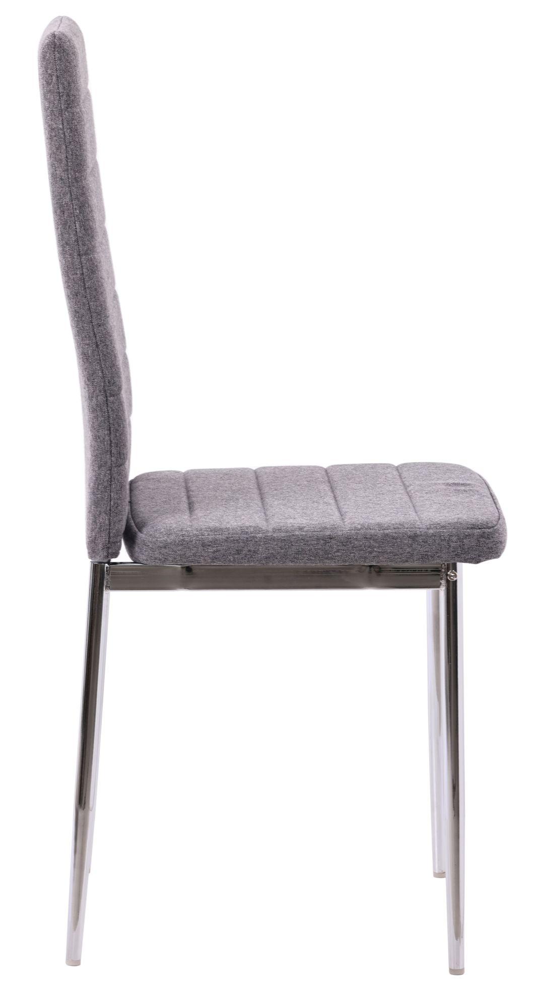 Product photograph of Set Of 4 Lido Dining Chair In Dark Grey Color Fabric With Chrome Legs from Choice Furniture Superstore.