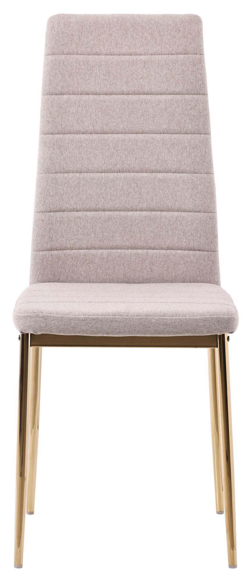 Product photograph of Set Of 4 Lido Dining Chair In Sand Color Fabric With Gold Legs from Choice Furniture Superstore.