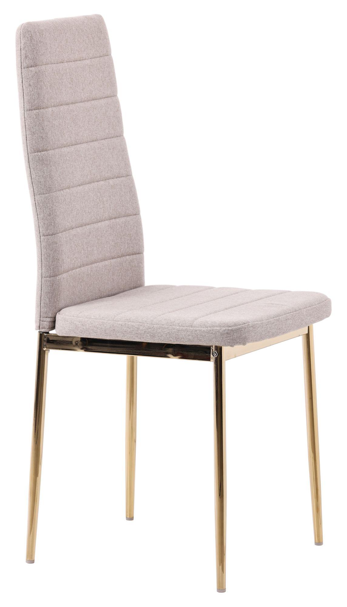 Product photograph of Set Of 4 Lido Dining Chair In Sand Color Fabric With Gold Legs from Choice Furniture Superstore.