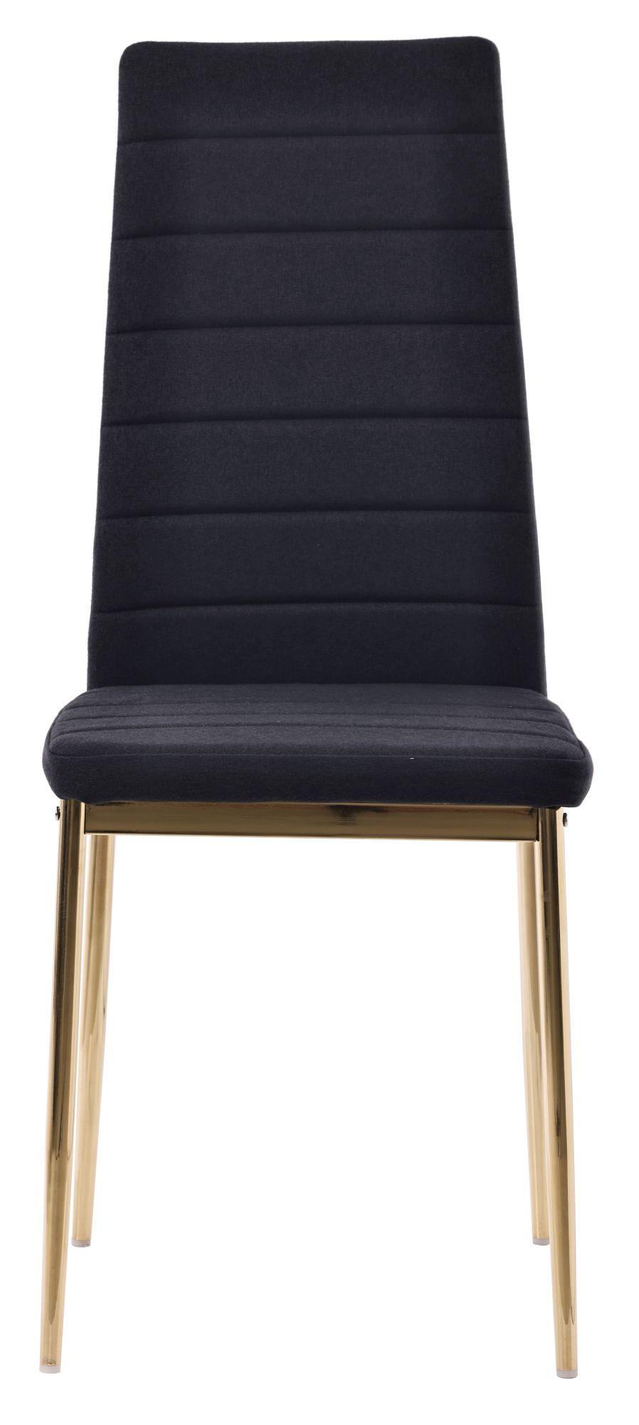 Product photograph of Set Of 4 Lido Dining Chair In Black Color Fabric With Gold Legs from Choice Furniture Superstore.