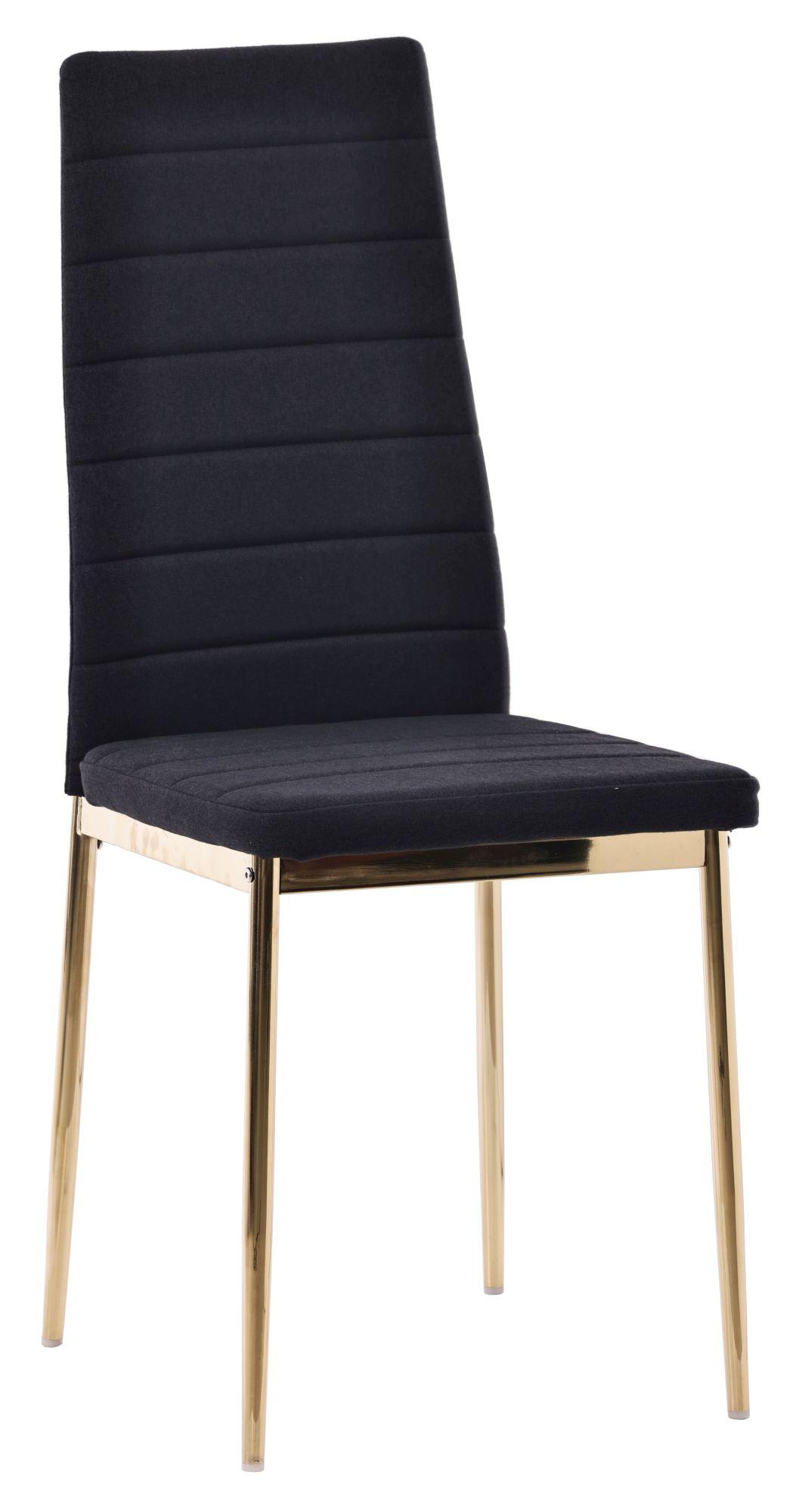 Product photograph of Set Of 4 Lido Dining Chair In Black Color Fabric With Gold Legs from Choice Furniture Superstore.