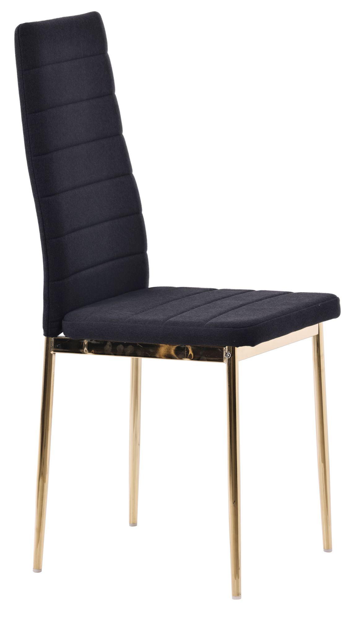 Product photograph of Set Of 4 Lido Dining Chair In Black Color Fabric With Gold Legs from Choice Furniture Superstore.