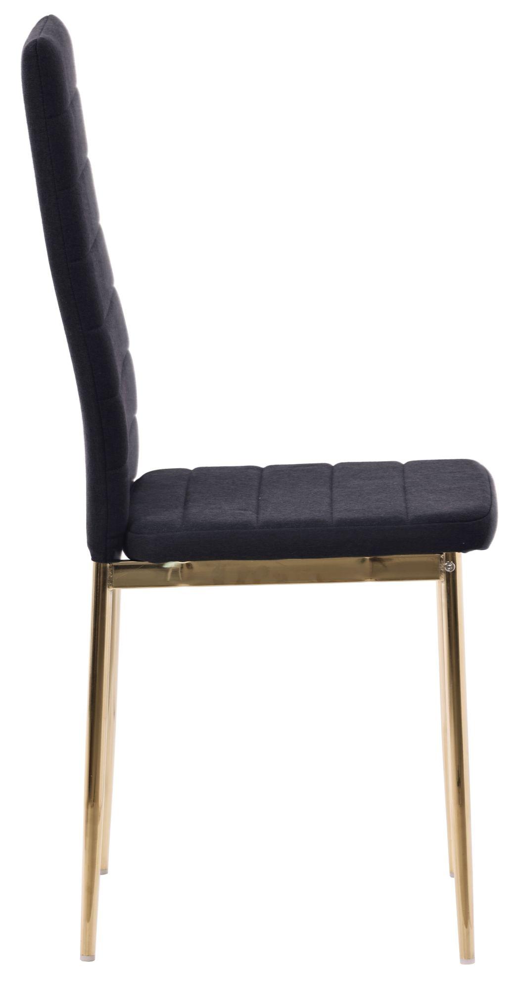 Product photograph of Set Of 4 Lido Dining Chair In Black Color Fabric With Gold Legs from Choice Furniture Superstore.