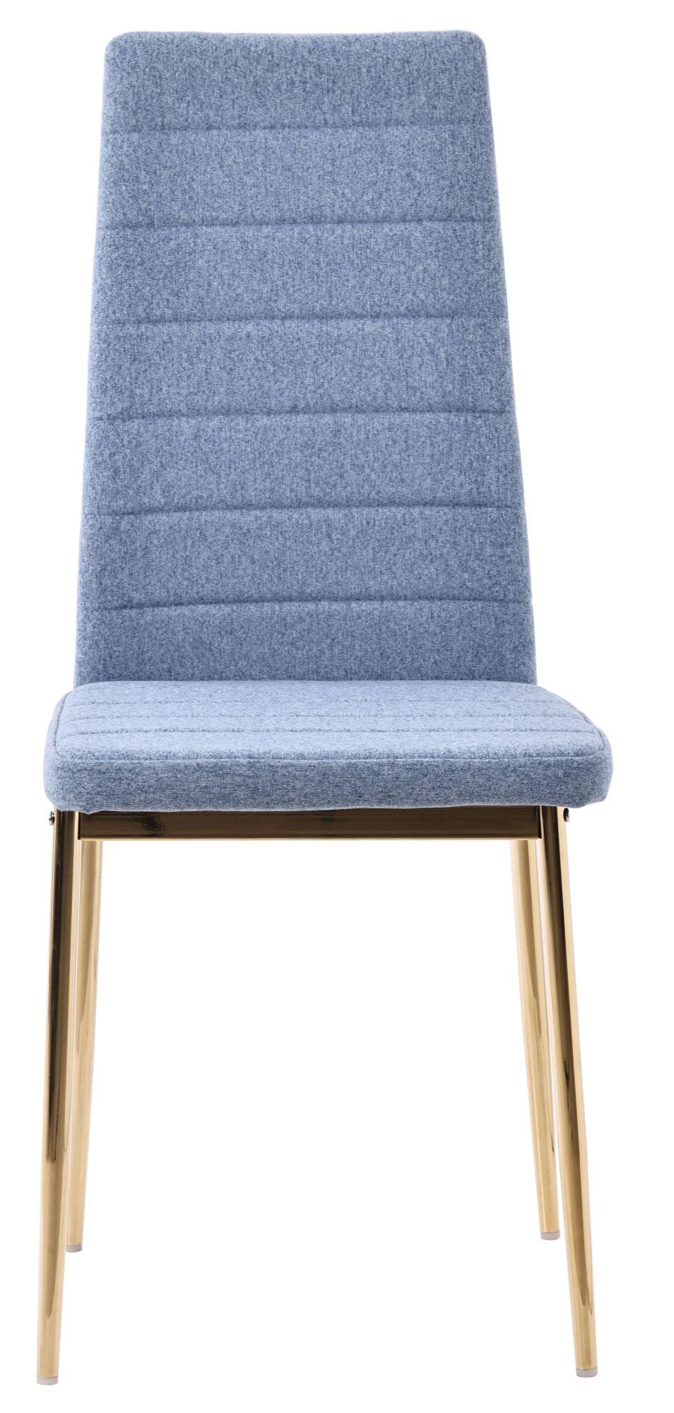 Product photograph of Set Of 4 Lido Dining Chair In Blue Color Fabric With Gold Legs from Choice Furniture Superstore.