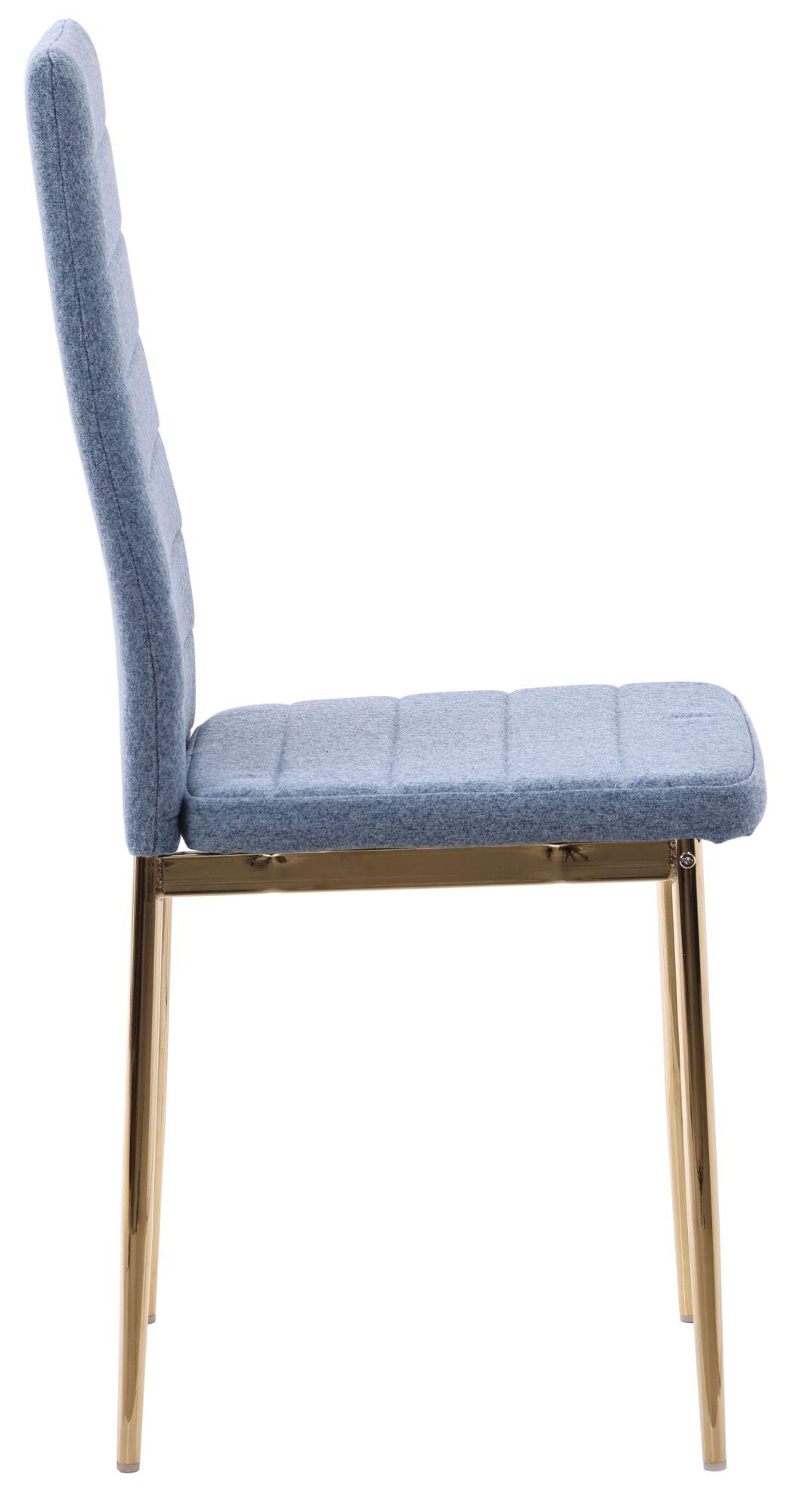 Product photograph of Set Of 4 Lido Dining Chair In Blue Color Fabric With Gold Legs from Choice Furniture Superstore.