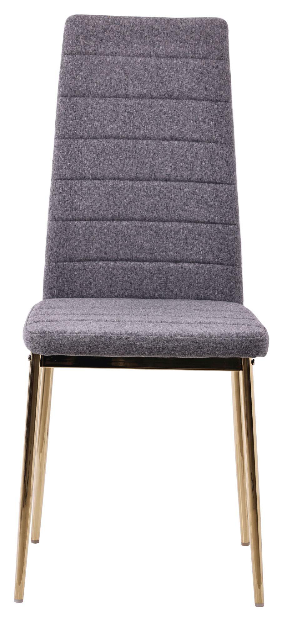 Product photograph of Set Of 4 Lido Dining Chair In Dark Grey Color Fabric With Gold Legs from Choice Furniture Superstore.