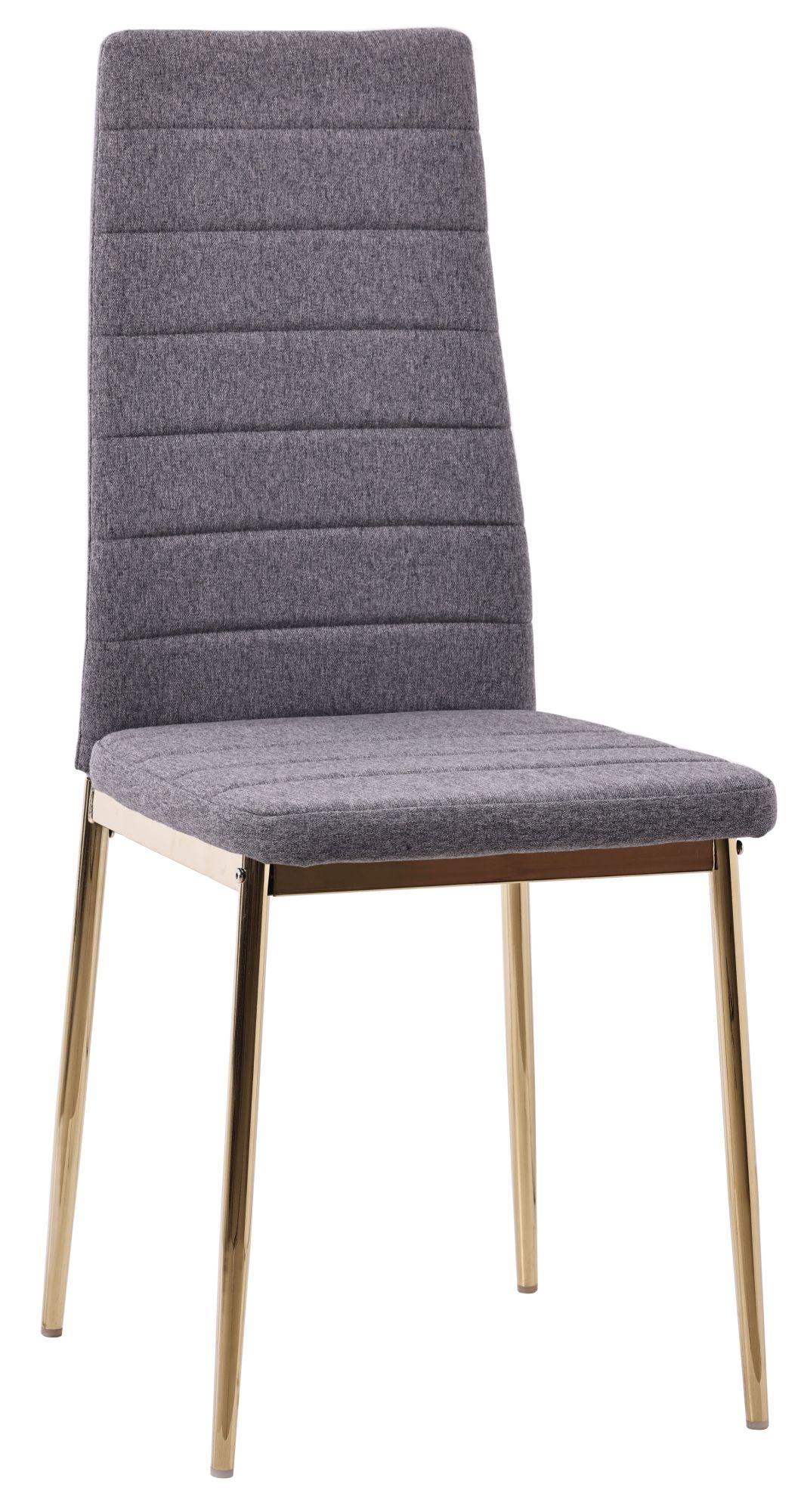 Product photograph of Set Of 4 Lido Dining Chair In Dark Grey Color Fabric With Gold Legs from Choice Furniture Superstore.