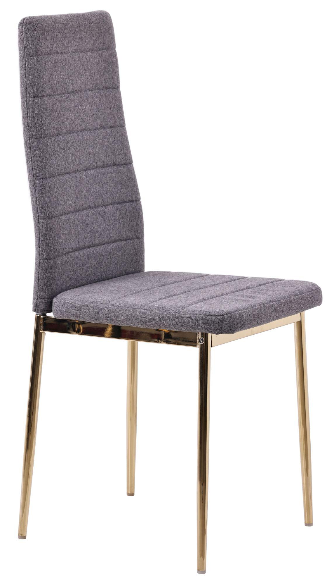 Product photograph of Set Of 4 Lido Dining Chair In Dark Grey Color Fabric With Gold Legs from Choice Furniture Superstore.