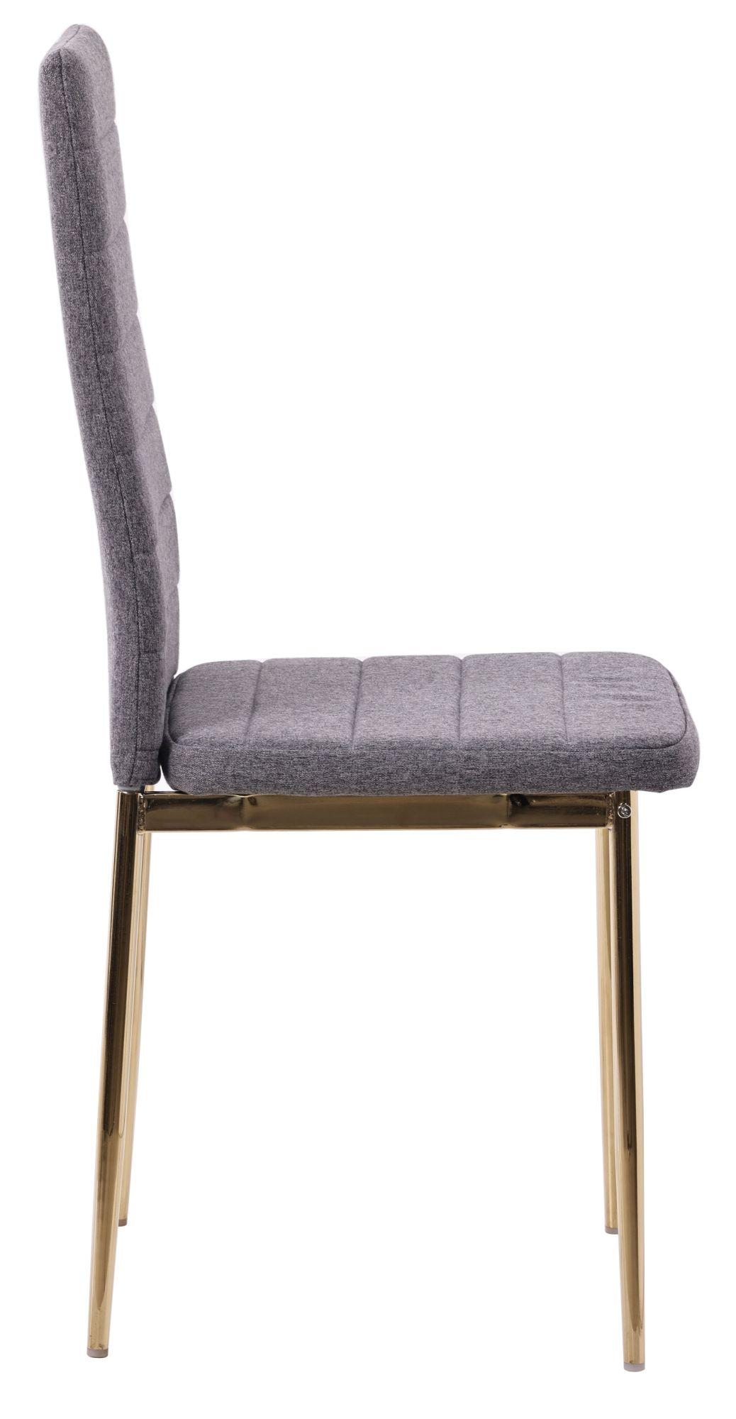 Product photograph of Set Of 4 Lido Dining Chair In Dark Grey Color Fabric With Gold Legs from Choice Furniture Superstore.