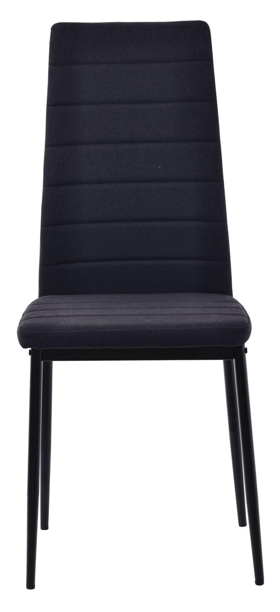 Product photograph of Set Of 4 Lido Dining Chair In Black Color Fabric With Black Legs from Choice Furniture Superstore.