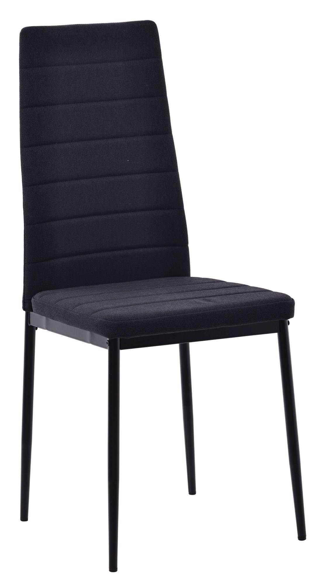 Product photograph of Set Of 4 Lido Dining Chair In Black Color Fabric With Black Legs from Choice Furniture Superstore.