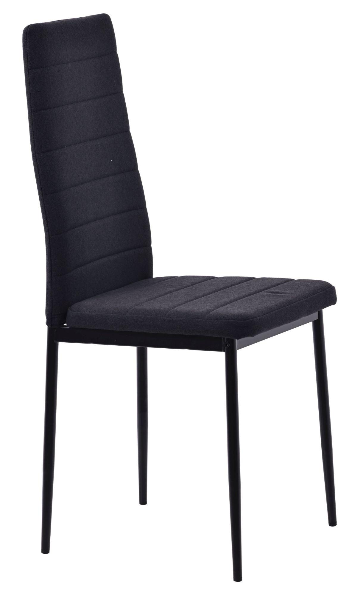 Product photograph of Set Of 4 Lido Dining Chair In Black Color Fabric With Black Legs from Choice Furniture Superstore.