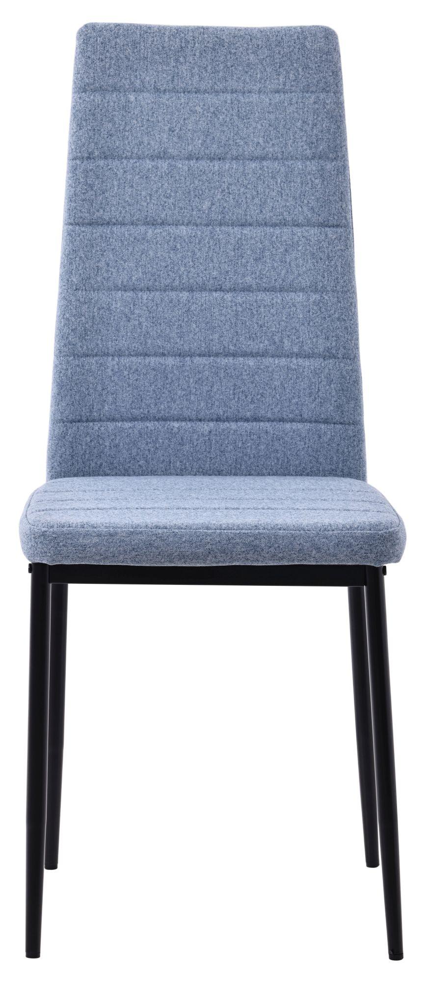 Product photograph of Set Of 8 Lido Dining Chair In Blue Color Fabric With Black Legs from Choice Furniture Superstore.