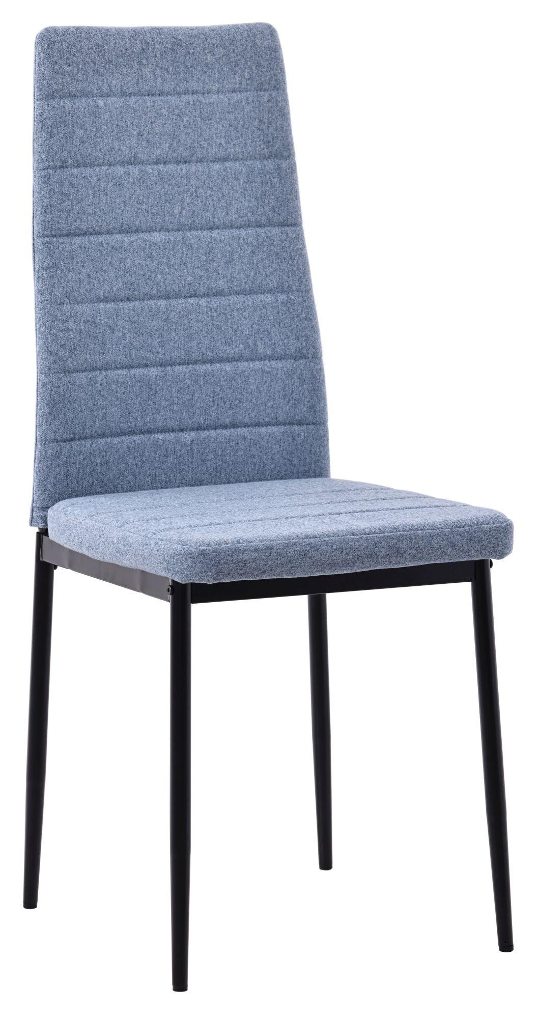 Product photograph of Set Of 8 Lido Dining Chair In Blue Color Fabric With Black Legs from Choice Furniture Superstore.