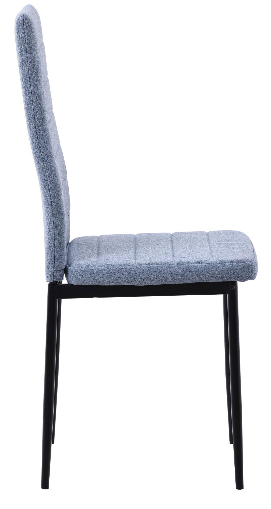 Product photograph of Set Of 8 Lido Dining Chair In Blue Color Fabric With Black Legs from Choice Furniture Superstore.