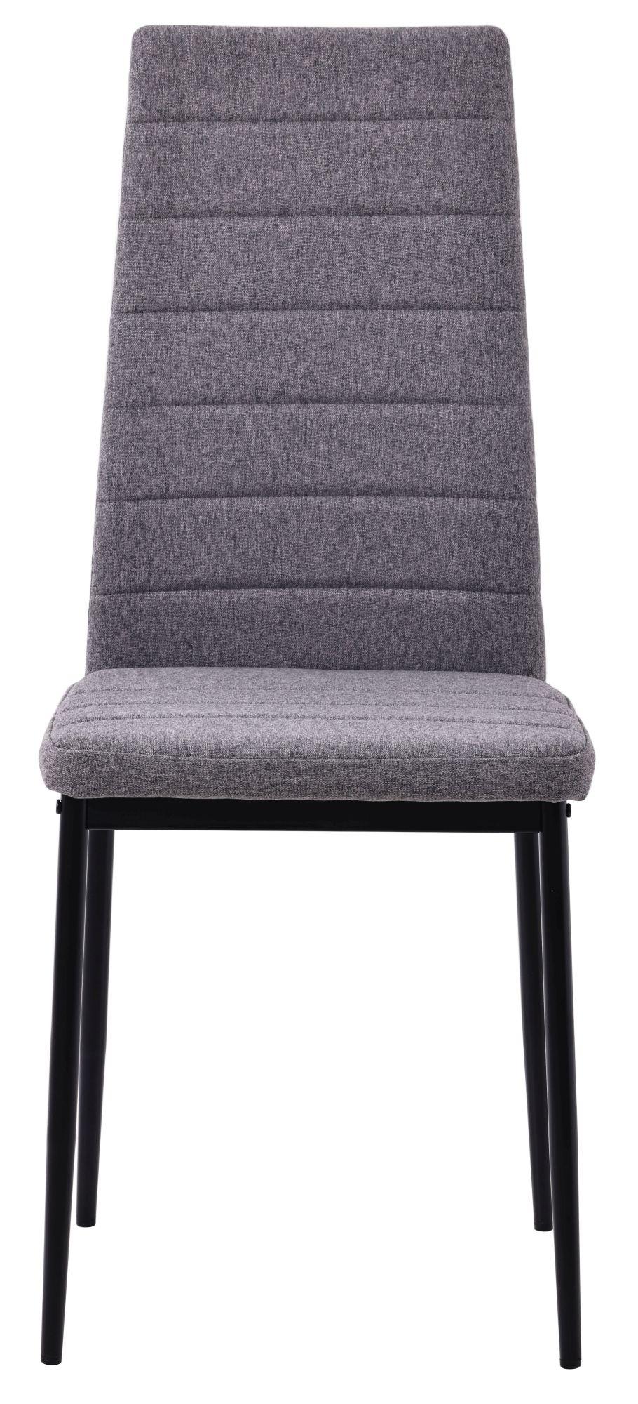 Product photograph of Set Of 8 Lido Dining Chair In Dark Grey Color Fabric With Black Legs from Choice Furniture Superstore.