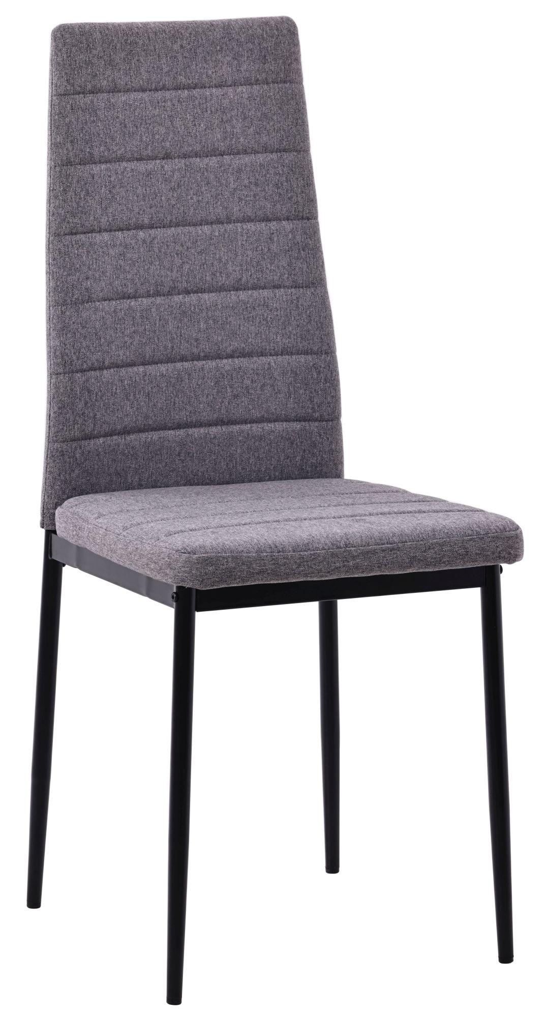 Product photograph of Set Of 8 Lido Dining Chair In Dark Grey Color Fabric With Black Legs from Choice Furniture Superstore.