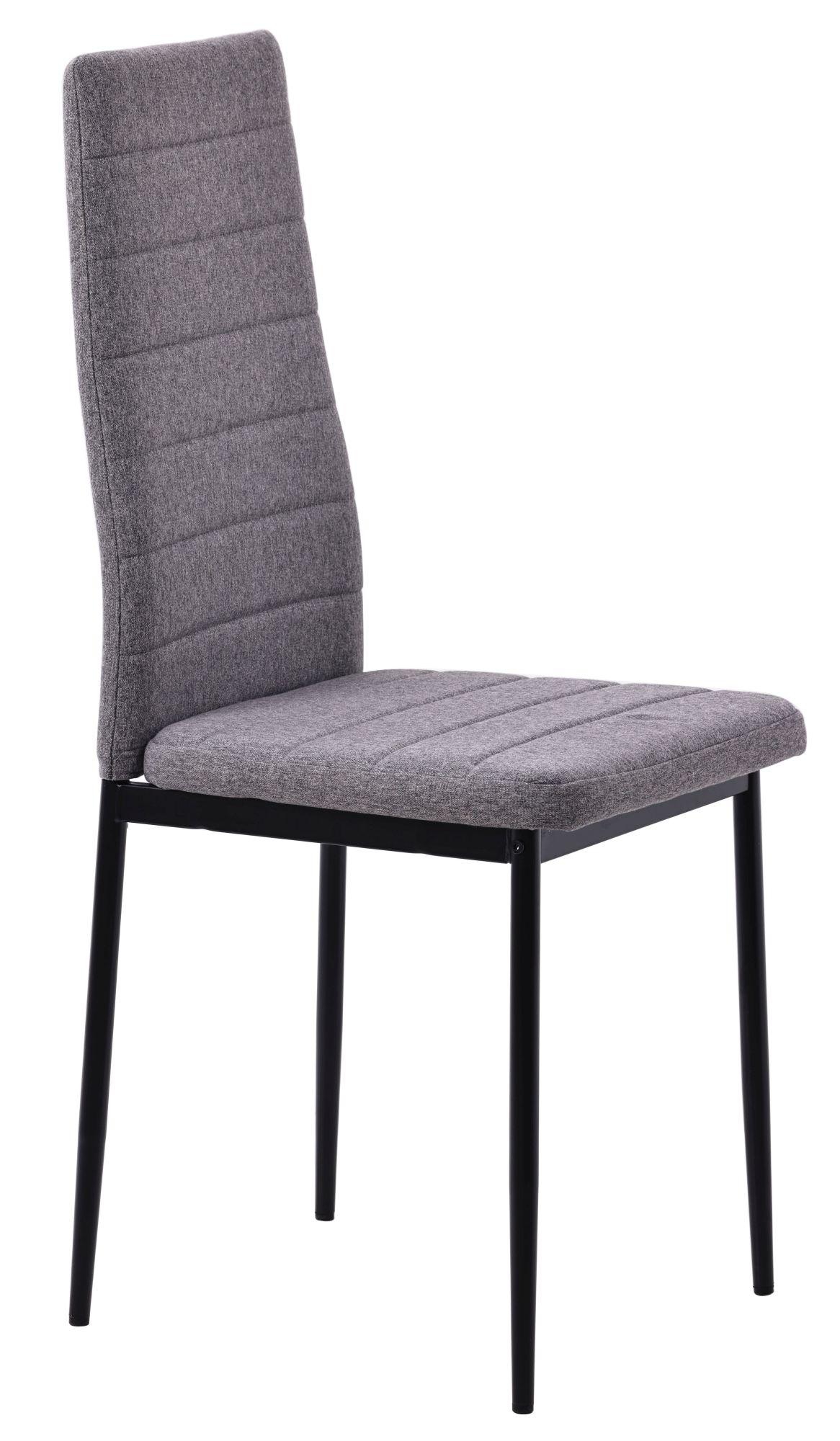 Product photograph of Set Of 8 Lido Dining Chair In Dark Grey Color Fabric With Black Legs from Choice Furniture Superstore.