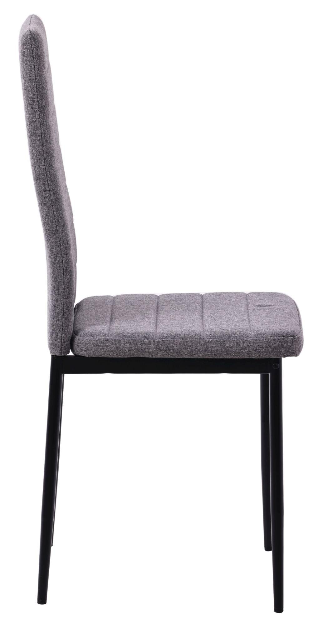 Product photograph of Set Of 8 Lido Dining Chair In Dark Grey Color Fabric With Black Legs from Choice Furniture Superstore.