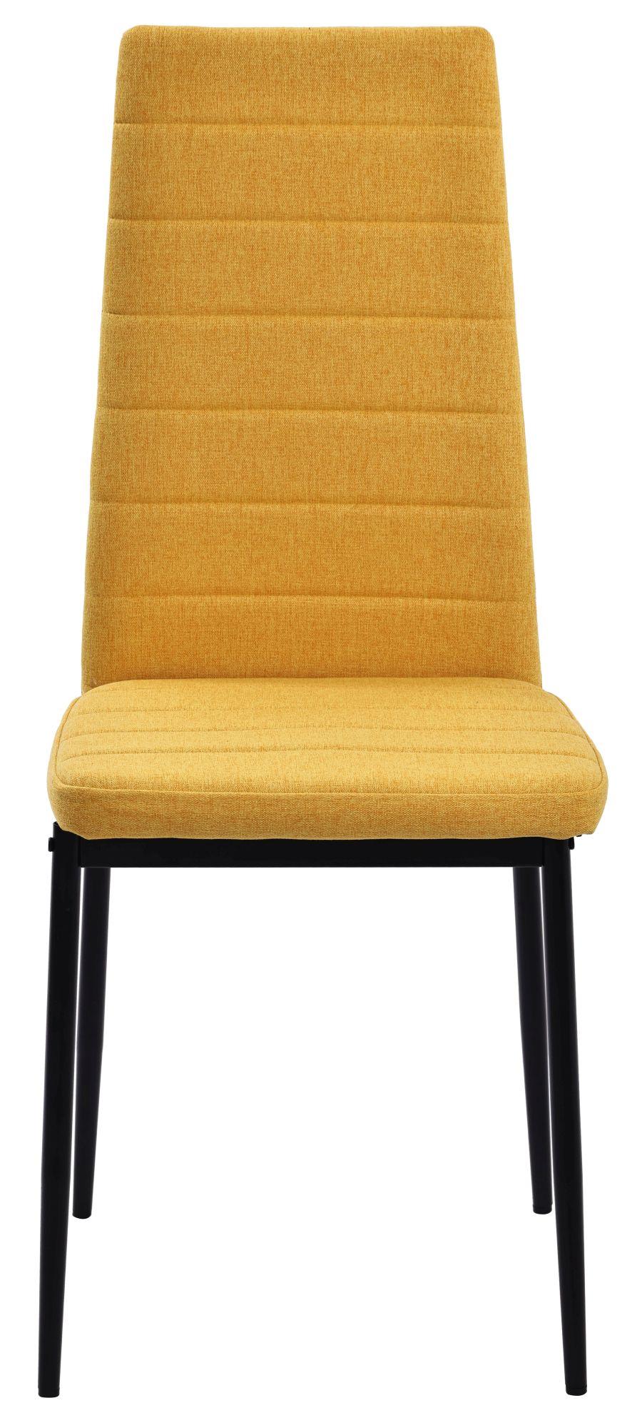 Product photograph of Set Of 4 Lido Dining Chair In Yellow Color Fabric With Black Legs from Choice Furniture Superstore.