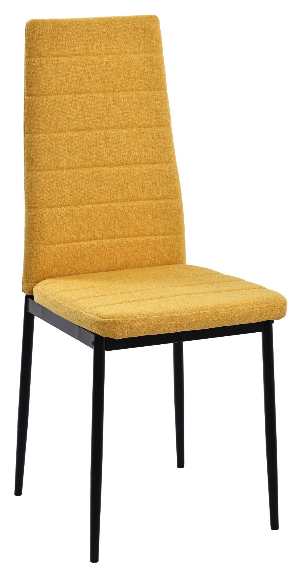 Product photograph of Set Of 4 Lido Dining Chair In Yellow Color Fabric With Black Legs from Choice Furniture Superstore.