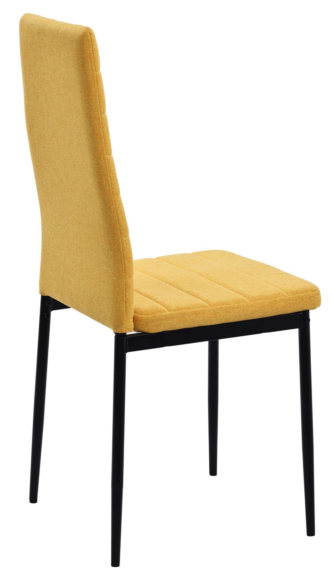 Product photograph of Set Of 4 Lido Dining Chair In Yellow Color Fabric With Black Legs from Choice Furniture Superstore.