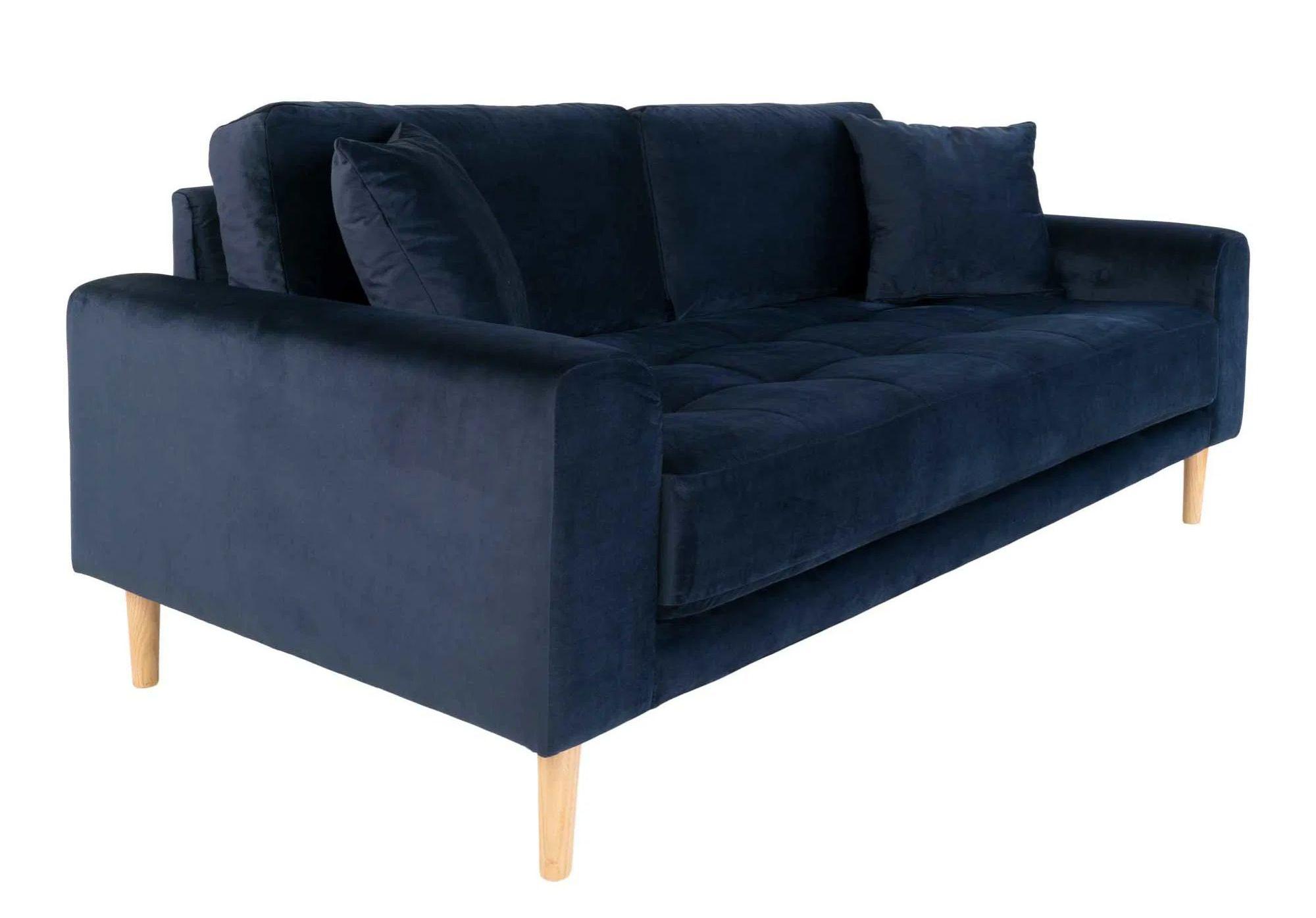Product photograph of Datto Blue Velvet Fabric 2 5 Seater Sofa from Choice Furniture Superstore.