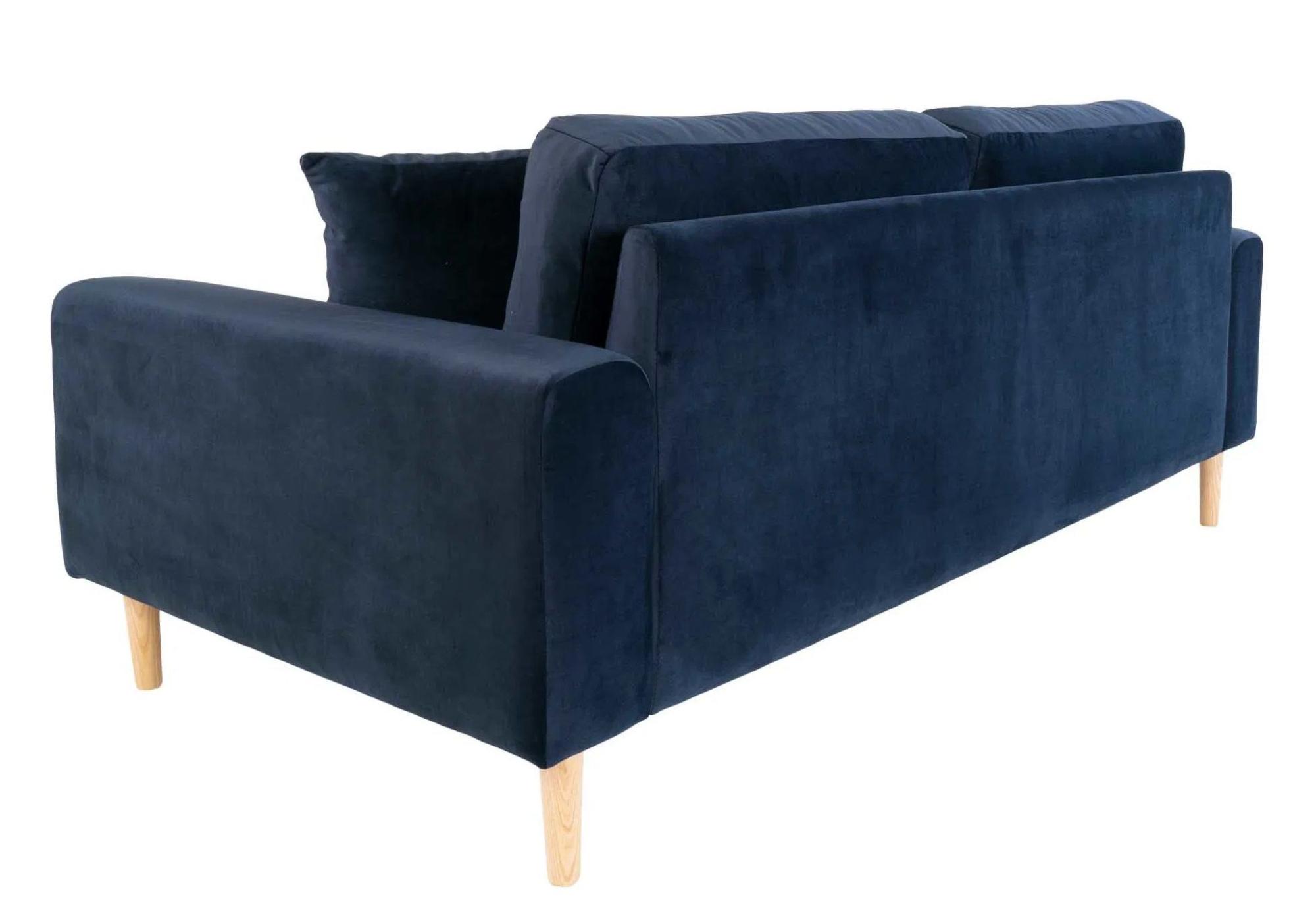 Product photograph of Datto Blue Velvet Fabric 2 5 Seater Sofa from Choice Furniture Superstore.