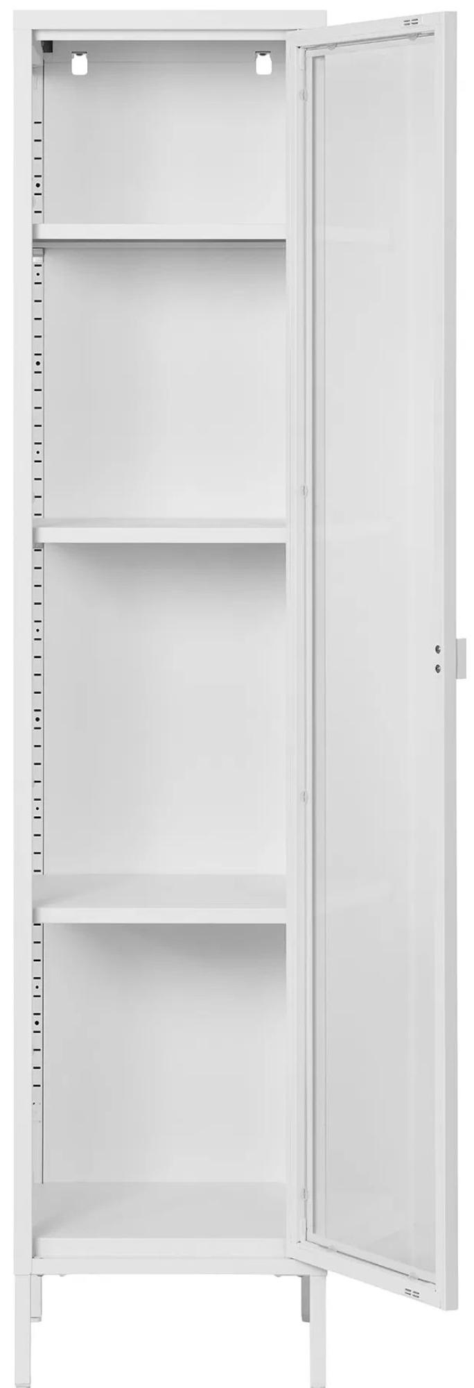 Product photograph of Nondalton White 180cm Slim Display Cabinet from Choice Furniture Superstore.