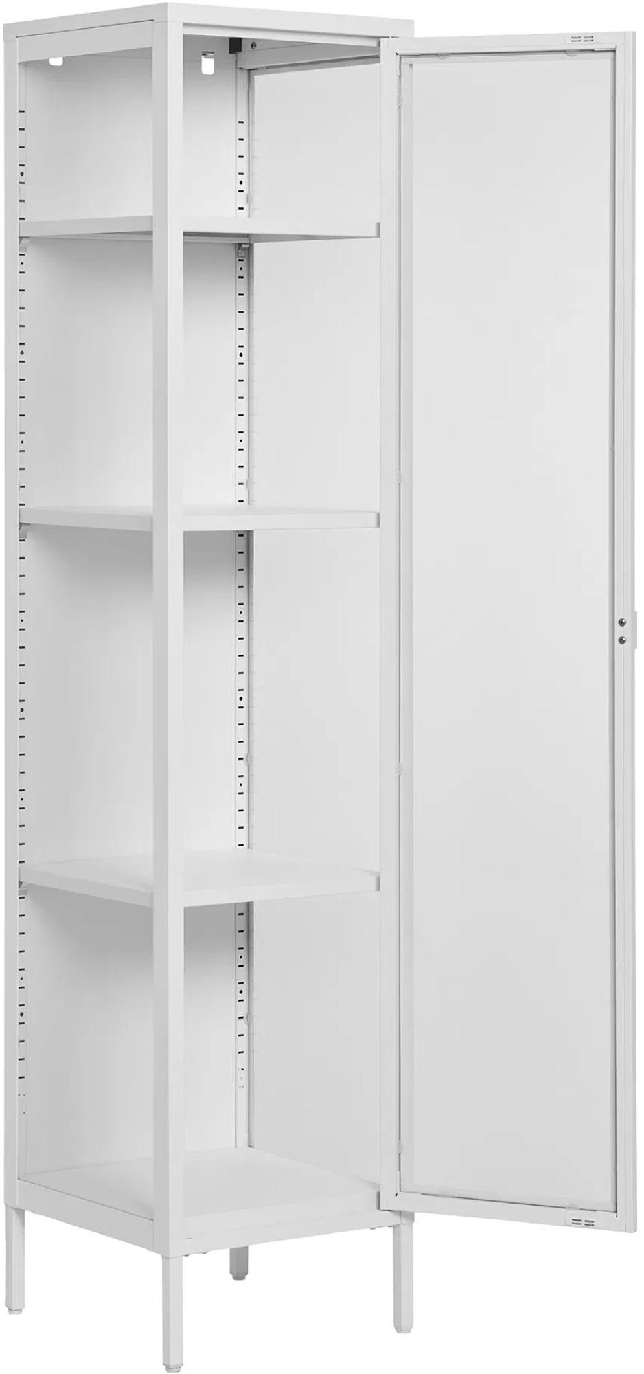 Product photograph of Nondalton White 180cm Slim Display Cabinet from Choice Furniture Superstore.