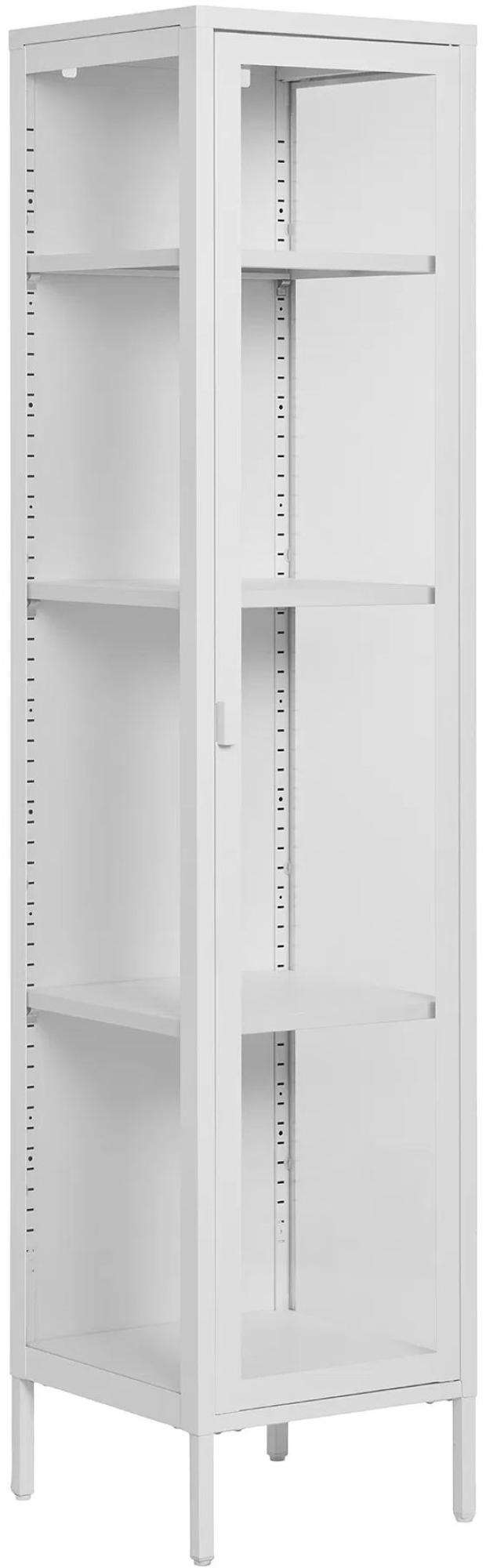 Product photograph of Nondalton White 180cm Slim Display Cabinet from Choice Furniture Superstore.