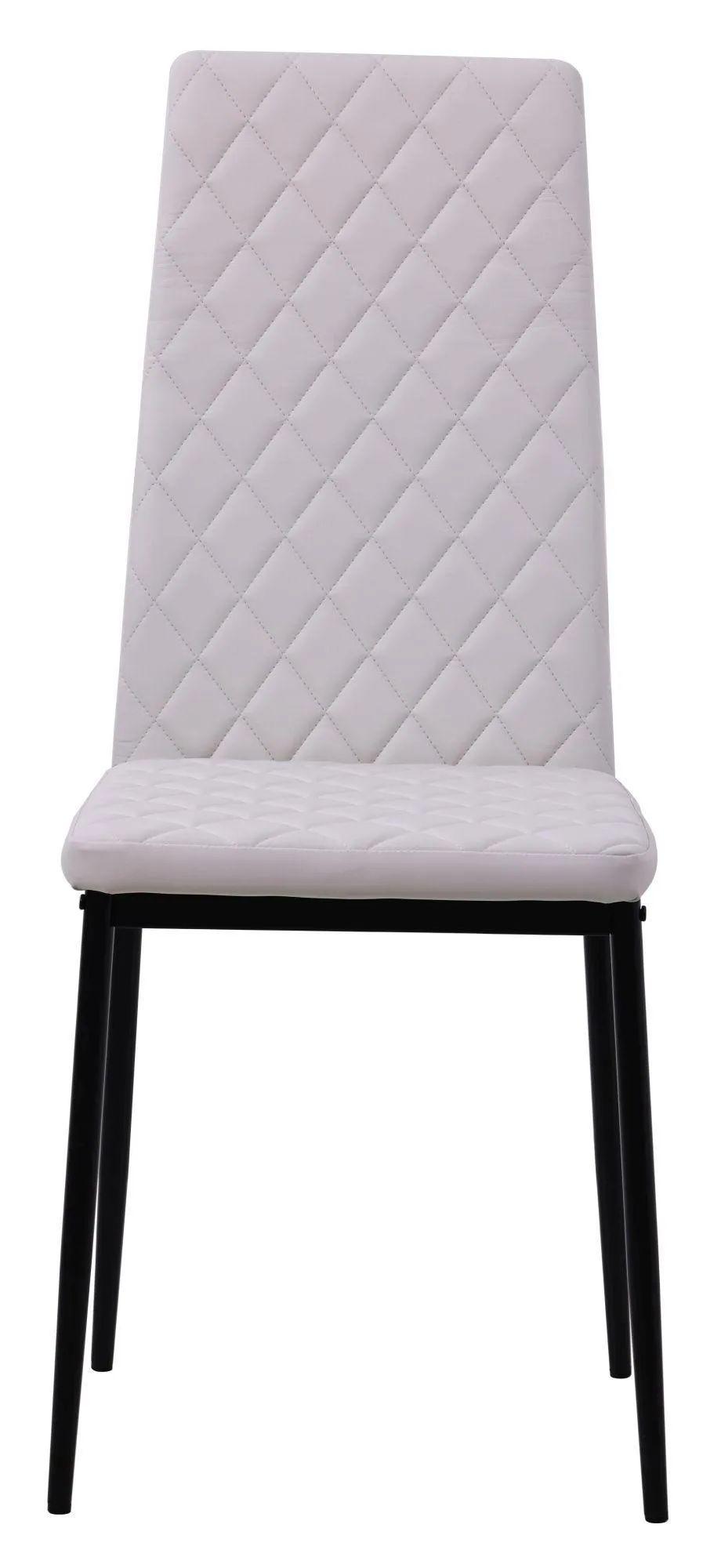 Product photograph of 4 X Metro Dining Chairs In White Colour Leather And Black Metal Legs from Choice Furniture Superstore.