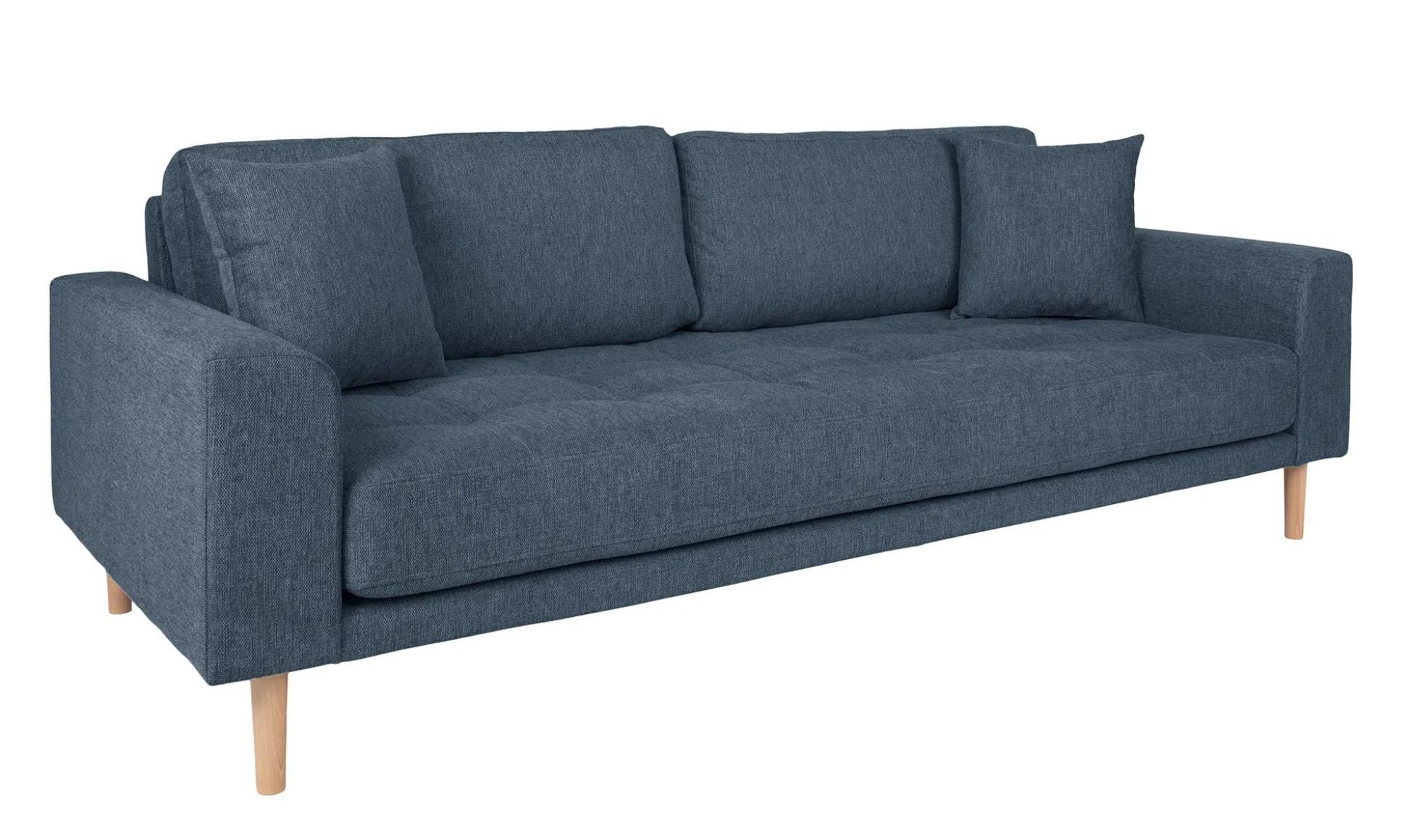 Product photograph of Datto Dark Blue Fabric 3 Seater Sofa from Choice Furniture Superstore.