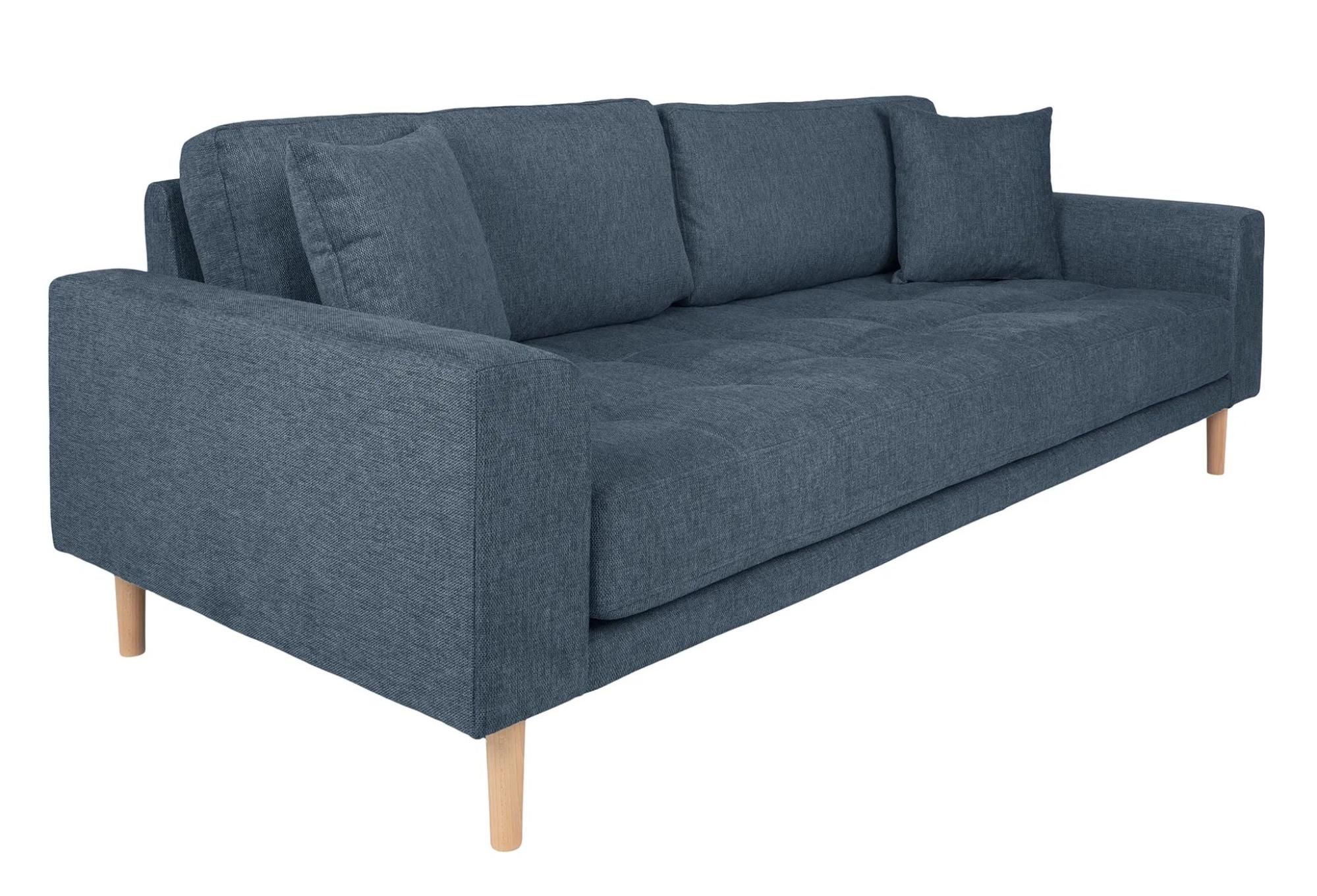 Product photograph of Datto Dark Blue Fabric 3 Seater Sofa from Choice Furniture Superstore.