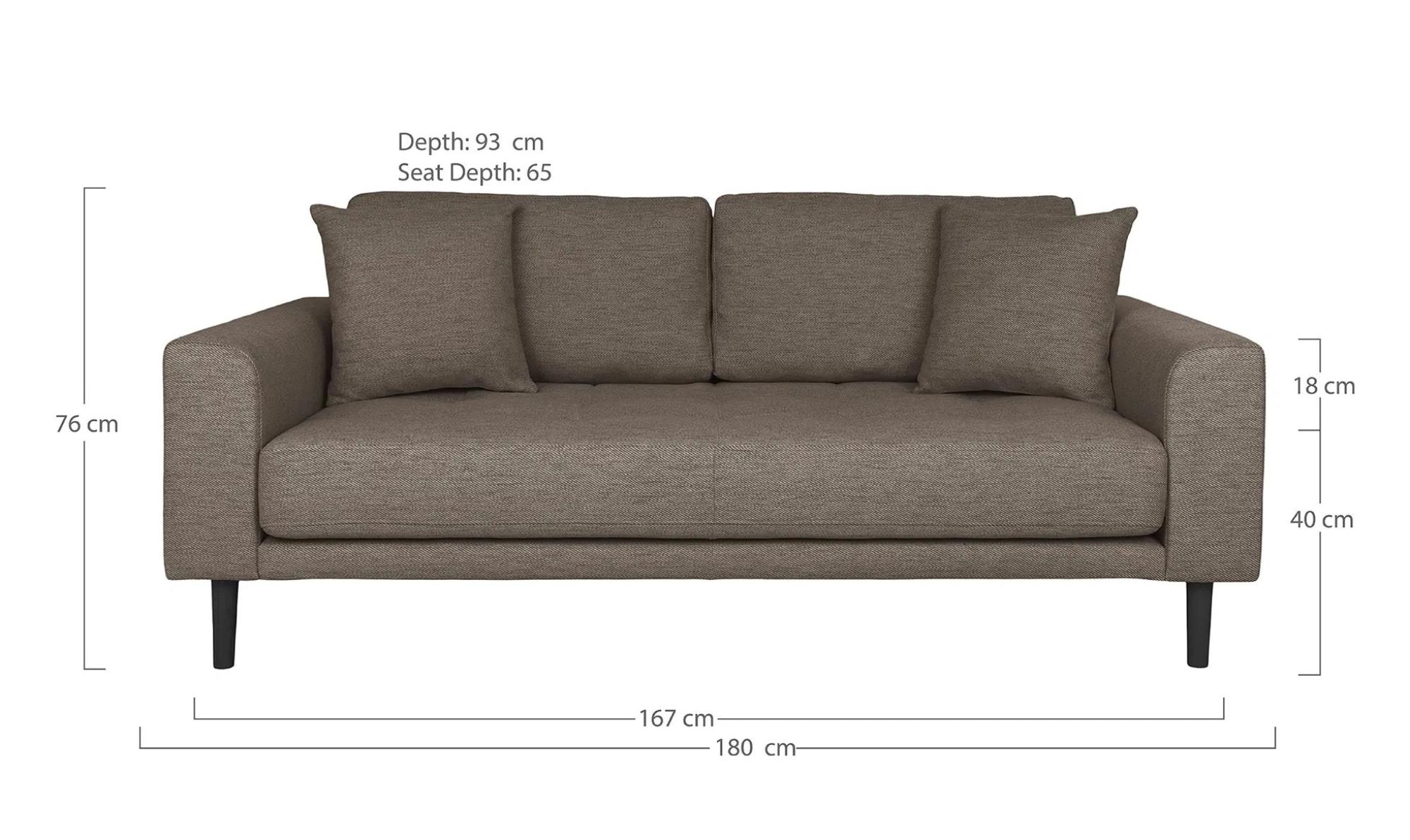 Product photograph of Datto Brown Fabric 2 5 Seater Sofa from Choice Furniture Superstore.