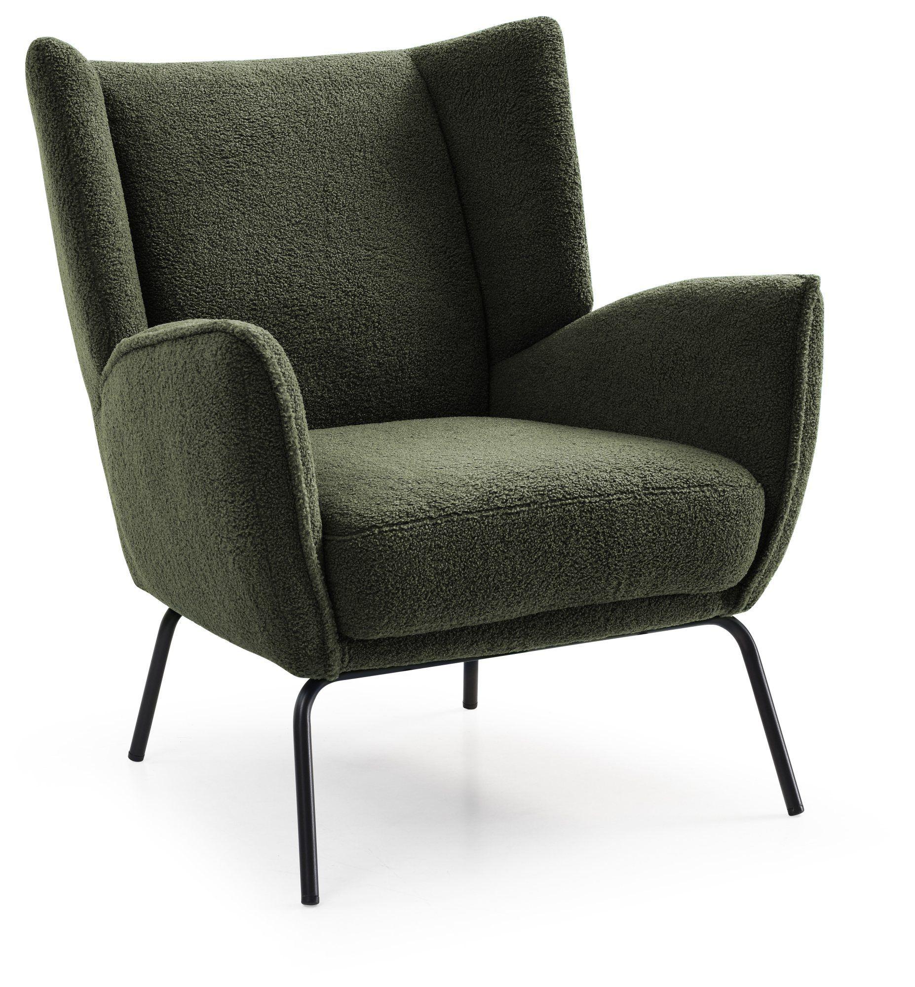 Product photograph of Zane Hermes Olive Teddy Fabric Accent Chair With Footstool from Choice Furniture Superstore.