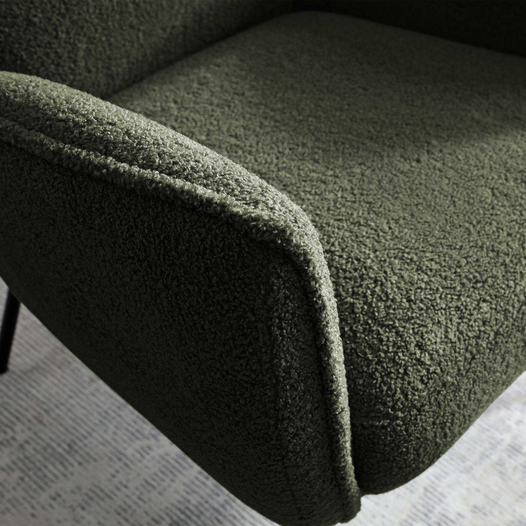 Product photograph of Zane Hermes Olive Teddy Fabric Accent Chair With Footstool from Choice Furniture Superstore.