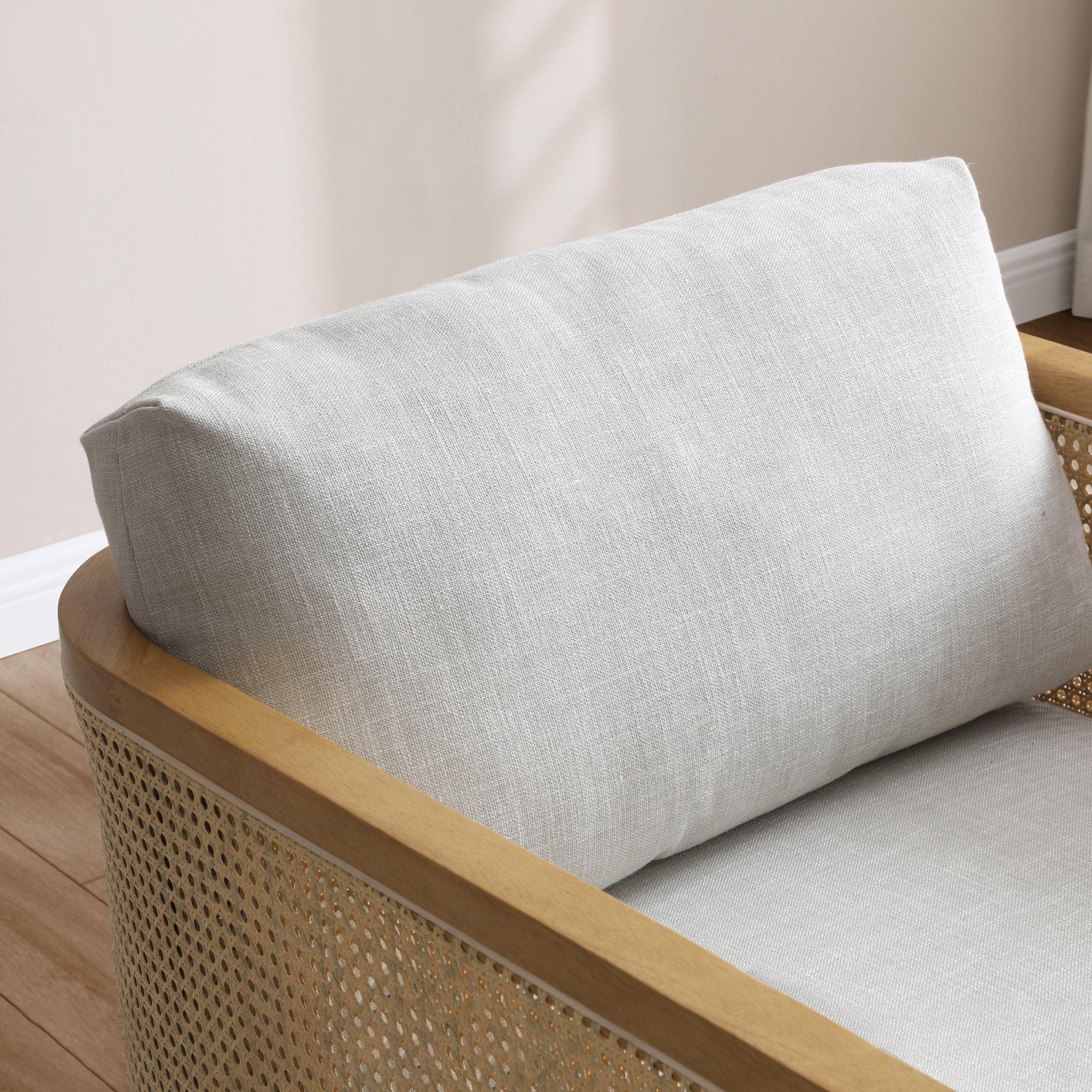 Product photograph of Mabel Antheia Textured Linen Grey Fabric Armchair from Choice Furniture Superstore.