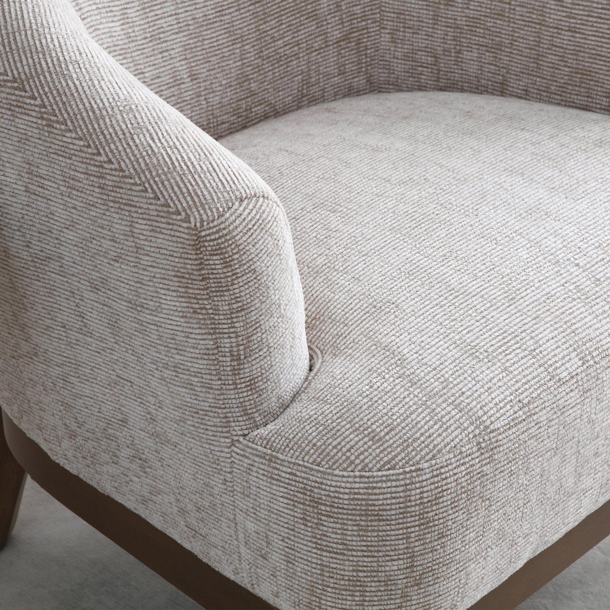 Product photograph of Ella Leto Woven Chenille Natural Fabric Tub Chair from Choice Furniture Superstore.