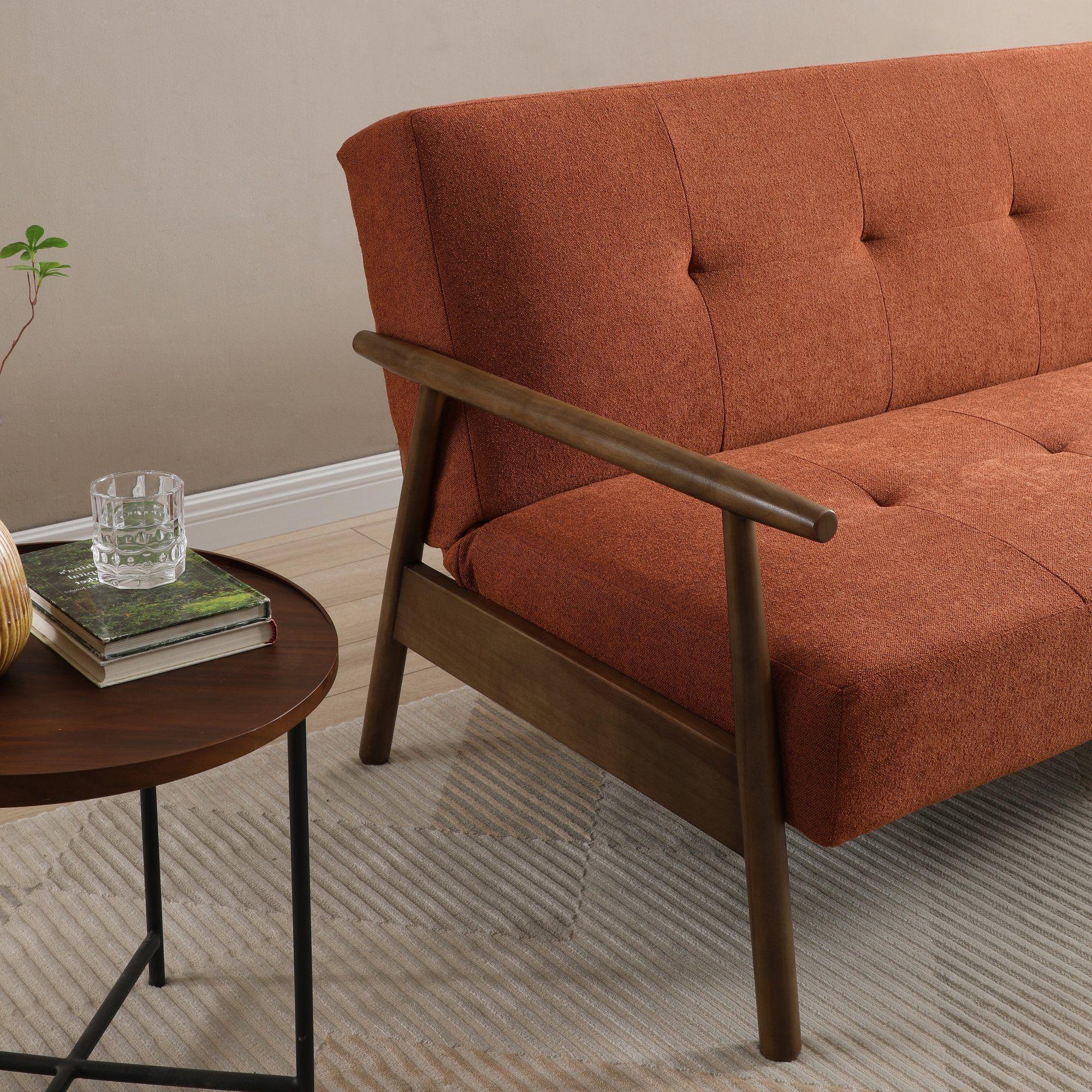 Product photograph of Berkeley Burnt Orange Fabric Sofa Bed from Choice Furniture Superstore.