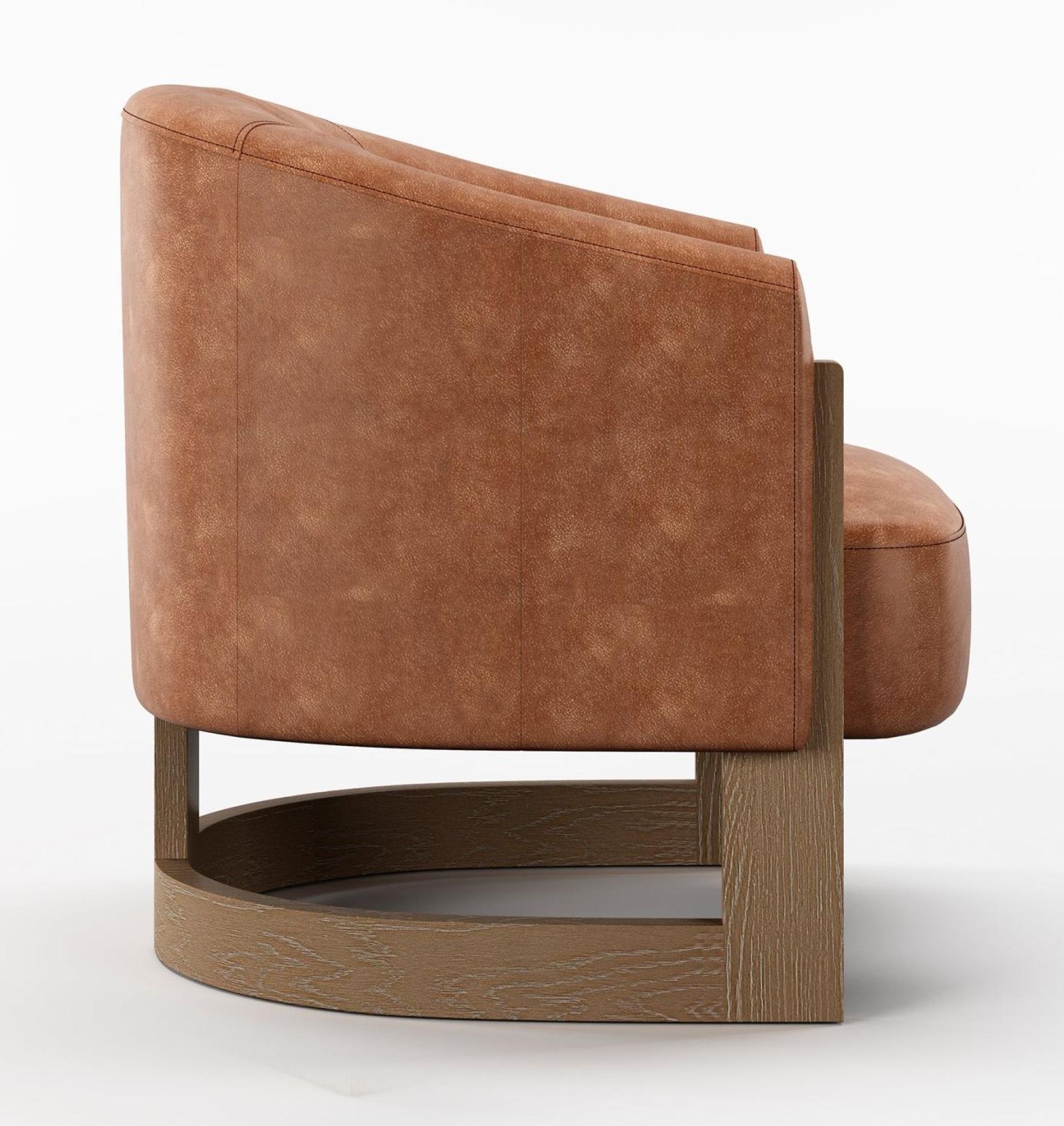 Product photograph of Lennox Tan Leather Tub Chair from Choice Furniture Superstore.